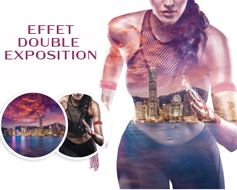 Photomontage style double exposition