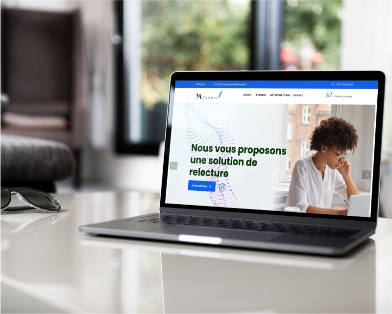 Design de présentation du logo de la société Mag Admin Plus